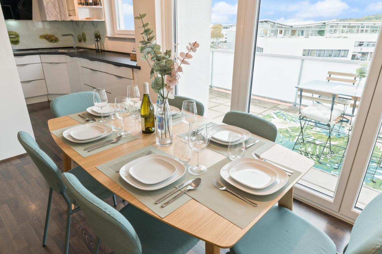 Design-Apartment - Kueche - Dachterrasse - Zentral ไลน์เฟลเดิน-เอคเทอร์ดิงเงน ภายนอก รูปภาพ